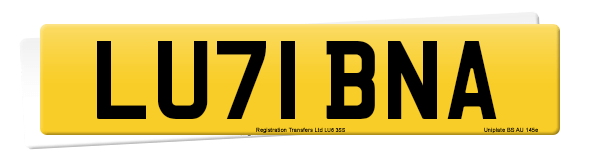 Registration number LU71 BNA